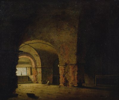 De gevangene, c.1787-90 door Joseph Wright of Derby